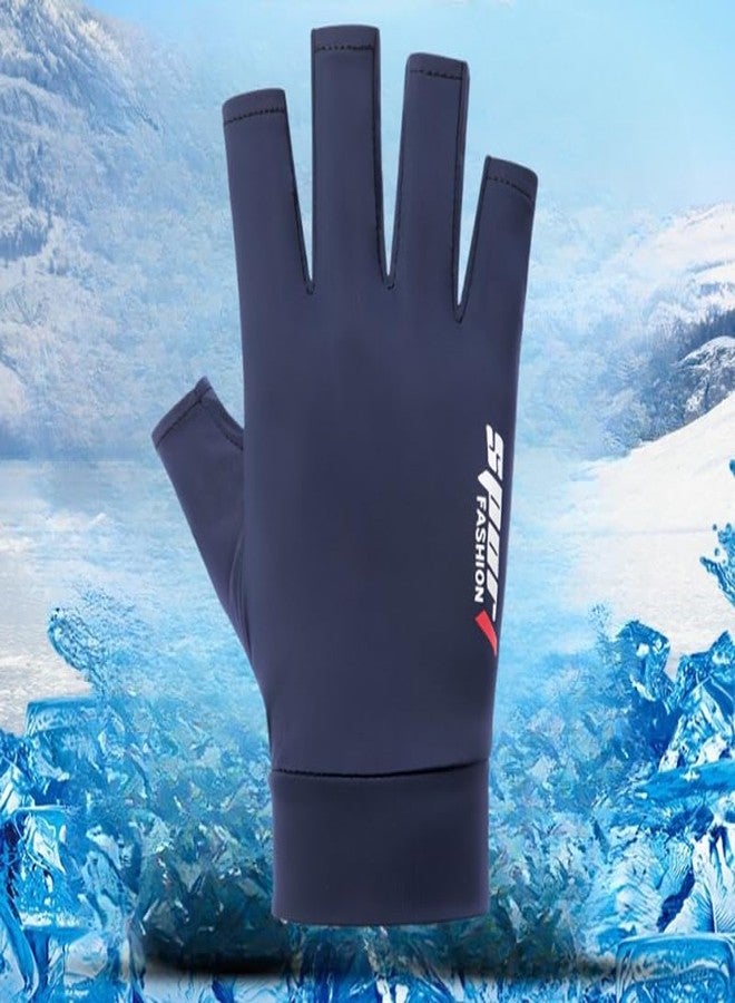 CaySep Men UV Protection Fishing Gloves Summer Outdoor Non Slip Fingerless Gloves for Hiking Driving Cycling Gloves - Image 2